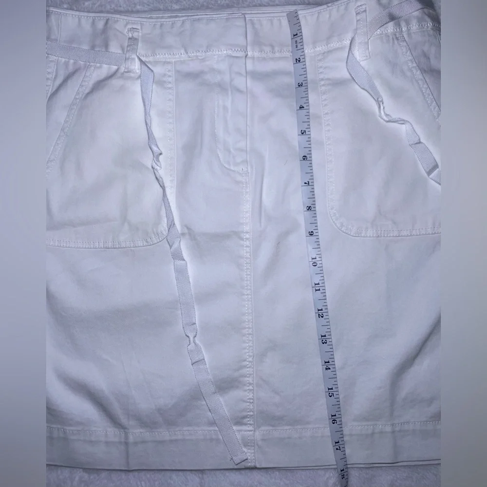 Ann Taylor LOFT Bright White Tie-Waist Mini Skirt - Picture 9 of 10